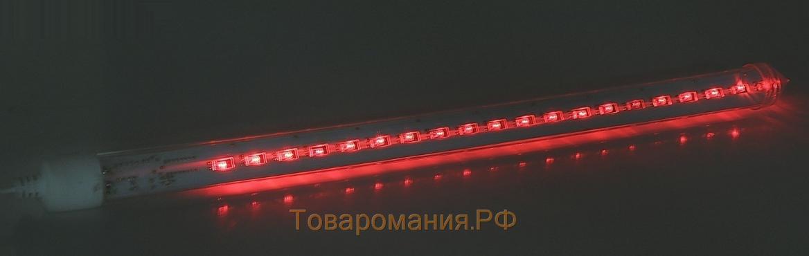 Светодиодная сосулька уличная "Тающая", 0,8 м. d=2 см, вилка, LED-48-220V, нить белая, свечение красное