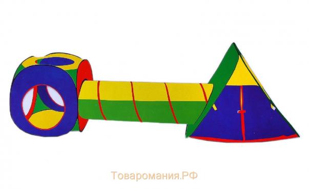 Игровая палатка «Геометрические фигуры» с туннелем: 95×45×45 см, разноцветная