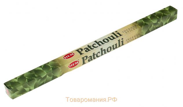 Благовония HEM "Patchouli. Пачули", 8 палочек в упаковке, четырёхгранник