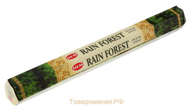 Благовония HEM "Rain Forest. Тропический лес", 20 палочек в упаковке, шестигранник