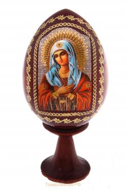Сувенир Яйцо на подставке икона "Божья Матерь Умиление"