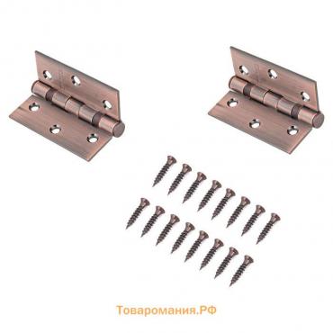 Петля дверная АЛЛЮР 20325 2BB-FHP AC 2 подш., 77х64, античная медь, 2 шт.