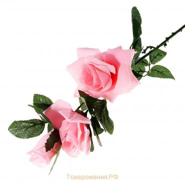 Цветы искусственные "Роза акварель" 75 см, розовый