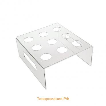 Подставка под мороженое 25×26×15, d=4 см, оргстекло 3 мм, В ЗАЩИТНОЙ ПЛЁНКЕ