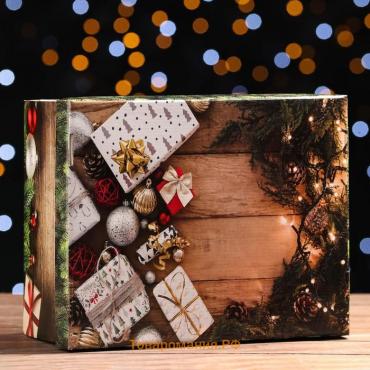 Складная коробка "Желанные подарки", 31,2 х 25,6 х 16,1 см МИКС