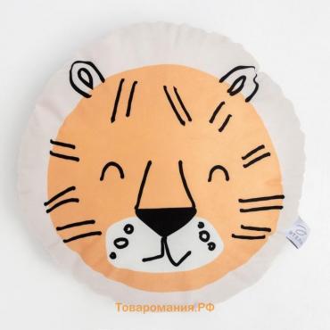 Подушка декоративная  «Тигр», 40х40 см, велюр, 100% полиэстер