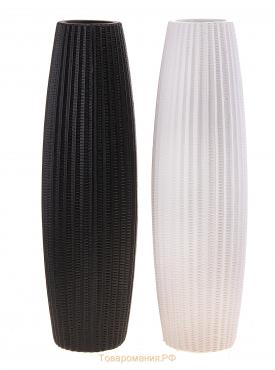 Ваза керамика напольная "Грени" бочонок, 60 см, микс (чёрный белый)