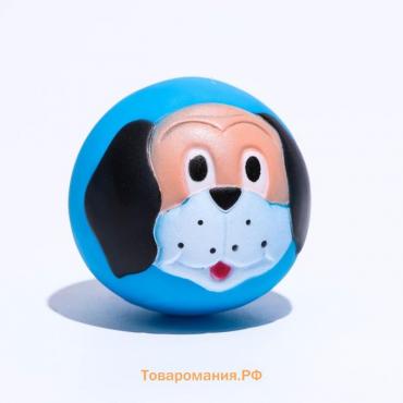 Игрушка пищащая "Песик" для собак, 7 см, синяя