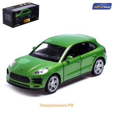 Машина металлическая PORSCHE MACAN S, 1:32, открываются двери, инерция, цвет зелёный