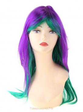 Карнавал парик длинные волосы мелирование фиолетово-зеленый
