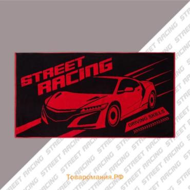 Полотенце махровое  Street racing, 70х130 см, 100% хлопок, 420гр/м2