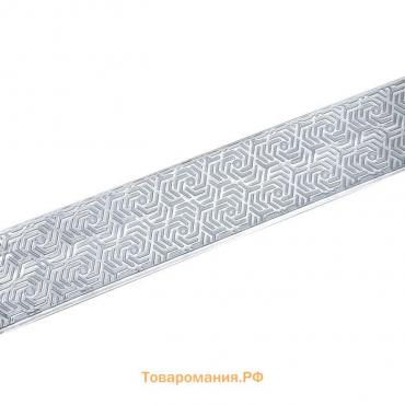 Декоративная планка «Арабеска», длина 350 см, ширина 7 см, цвет серебро/белый