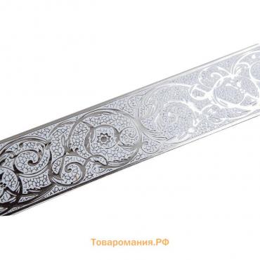 Декоративная планка «Вензель», длина 350 см, ширина 7 см, цвет серебро/белый