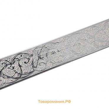Декоративная планка «Вензель», длина 200 см, ширина 7 см, цвет серебро/слоновая кость