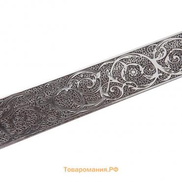 Декоративная планка «Вензель», длина 350 см, ширина 7 см, цвет серебро/шоколад