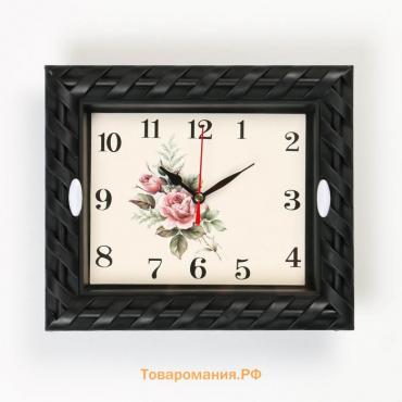 Часы настенные "Роза", 22.5 х 18.7 см, дискретный ход