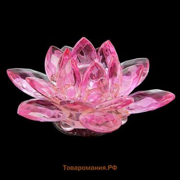Сувенир стекло "Лотос радуга турмалин" d-8,5 см