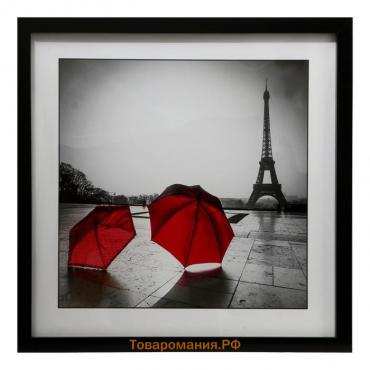 Картина "Романтичный Париж" 50х50(54х54) см