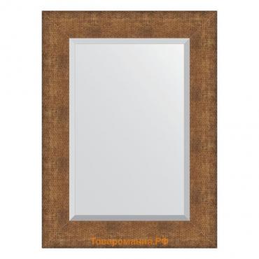 Зеркало с фацетом в багетной раме, медная кольчуга 88 мм, 57x77 см