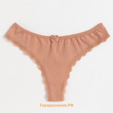 Трусы женские стринги, цвет бежевый, размер 48-50 (XL)