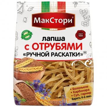 Лапша с отрубями Макстори,ручной раскатки, 250 г