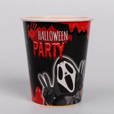 Стакан одноразовый бумажный Halloween party, 250 мл, набор 6 шт., на Хэллоуин