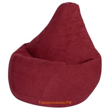 Кресло-мешок «Груша», велюр, размер 2XL, цвет бордовый