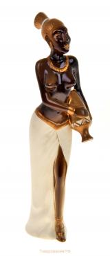 Статуэтка "Эфиопка с кувшином", покрытие глазурь, керамика, 31 см
