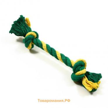 Грейфер канатный  Doglike Dental Knot 2 узла, 260*40*40, желтый/зеленый