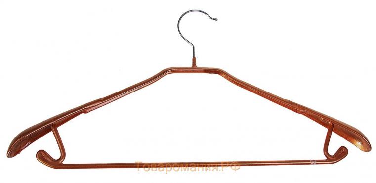 Вешалка-плечики для одежды, размер 46-48, антискользящее покрытие, широкие плечики, цвет бронзовый