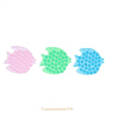 Мини-коврик для ванны «Рыбка», 11,5×9 см, цвет МИКС