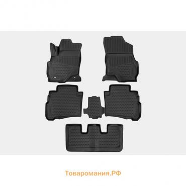 Коврики 3D в салон TOYOTA Fortuner 2020- Внед, 5дв, 5шт. (полиуретан)