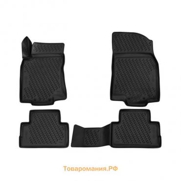 Коврики 3D в салон NISSAN Qashqai (J11F), 2015-, сборка РФ, 4 шт., ПУ,повыш.износостойкость   930694