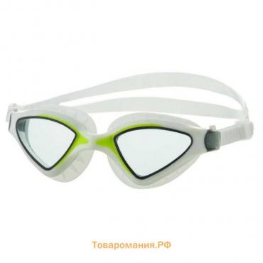 Очки для плавания Atemi N8502, силикон, цвет белый/салатовый