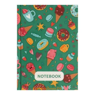 Блокнот А6, 40 листов в клетку Candy Notebook, твёрдая обложка, глянцевая ламинация, блок офсет