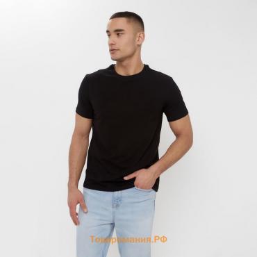 Футболка мужская MINAKU SLIM FIT: цвет чёрный, р-р 44