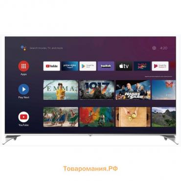 Телевизор QLED Hyundai H-LED55QBU7500, 55", 3840x2160, DVB-T/T2/C/S2, HDMI 3, USBх2, Smart TV, черный