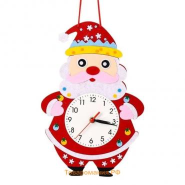 Детские настенные часы DIY "Дед Мороз" сделай сам, плавный ход, 22 х 29 см