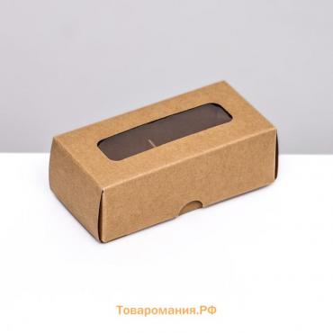 Коробка складная под 2 конфеты, крафт, 5 х 10,5 х 3,5 см