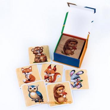 Кубики с картинками «Лесные малыши» 4 кубика