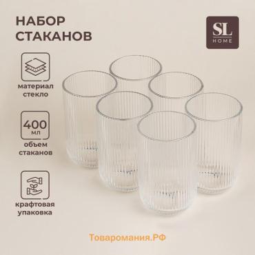 Стаканы SL Home «Модерн», 400 мл, 8×13 см, набор 6 шт., стекло, прозрачные