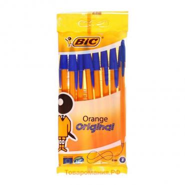 Набор ручек шариковых 8 штук BIC "Orange Fine", синие, тонкое письмо, оранжевый корпус